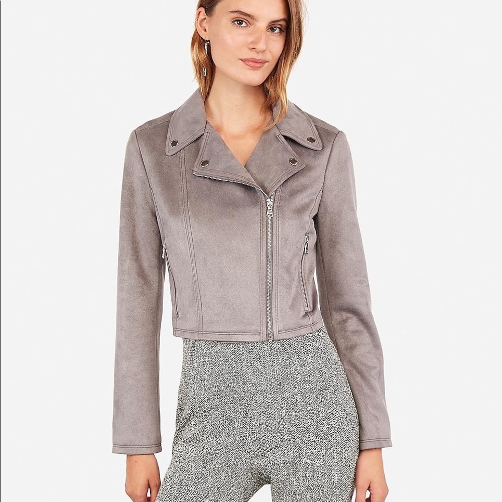 NWOT faux suede moto jacket Express